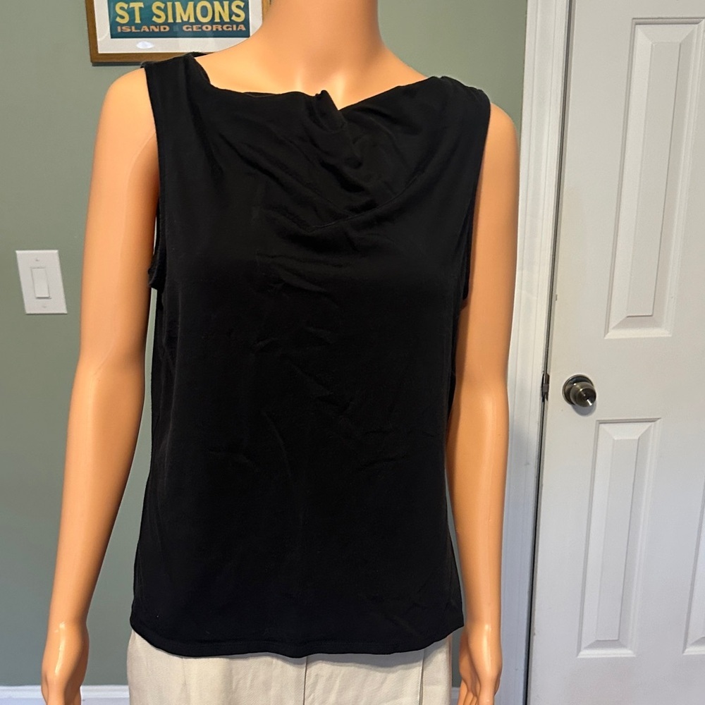 Merona Black Drape Neck Sleeveless Tank